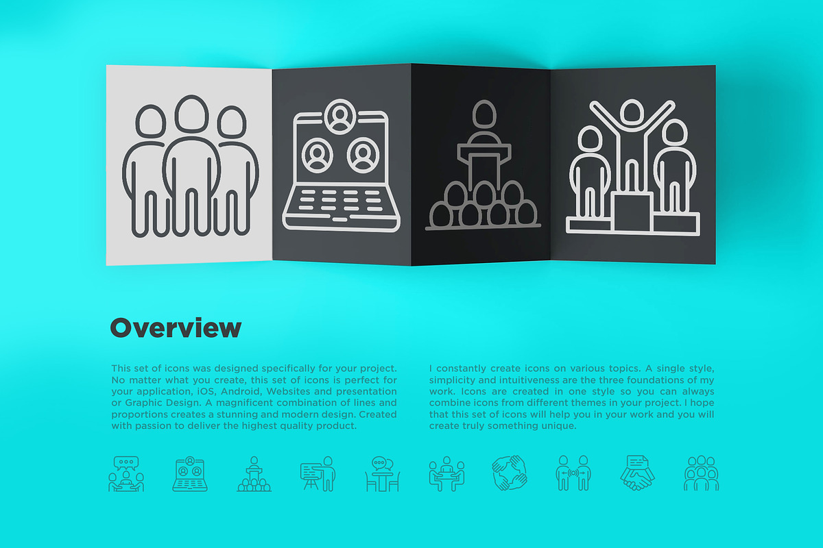 Meeting | 16 Thin Line Icons, an Outline Icon by Alex Blogoodf (Photo 3 of 15)