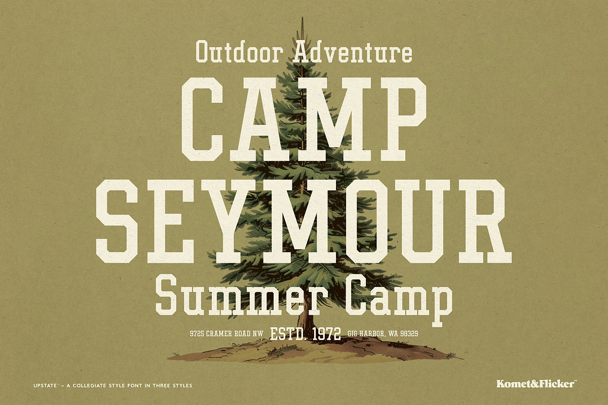 UPSTATE - A Collegiate Style Font, a Slab Serif Font by Komet & Flicker (Photo 7 of 15)