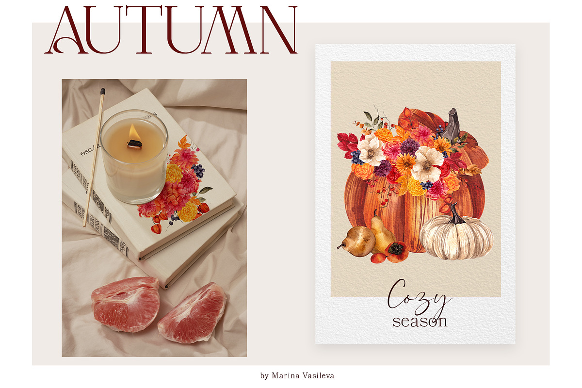 AUTUMN. Hand draw watercolor, an Object Graphic by ma_i_vi (Photo 5 of 14)