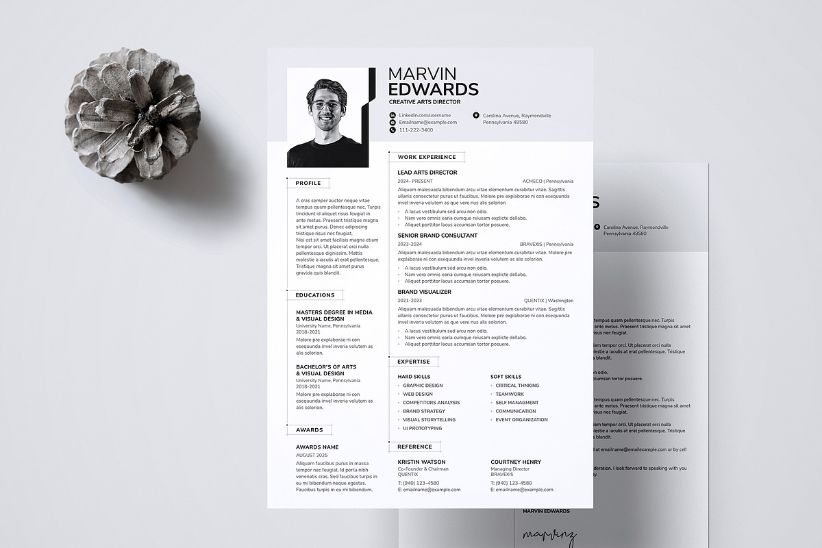 Minimal Resume Word, Photoshop, a Resume Template by Axpand (Photo 3 of 7)