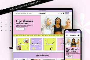 Retro Beauty Website Template, a Squarespace Template by Template Twist Shop
