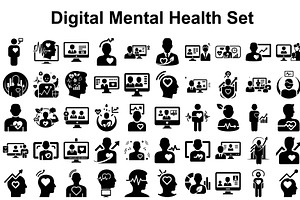 Digital Mental Health Silhouette, a Graphic by musafir_fashion