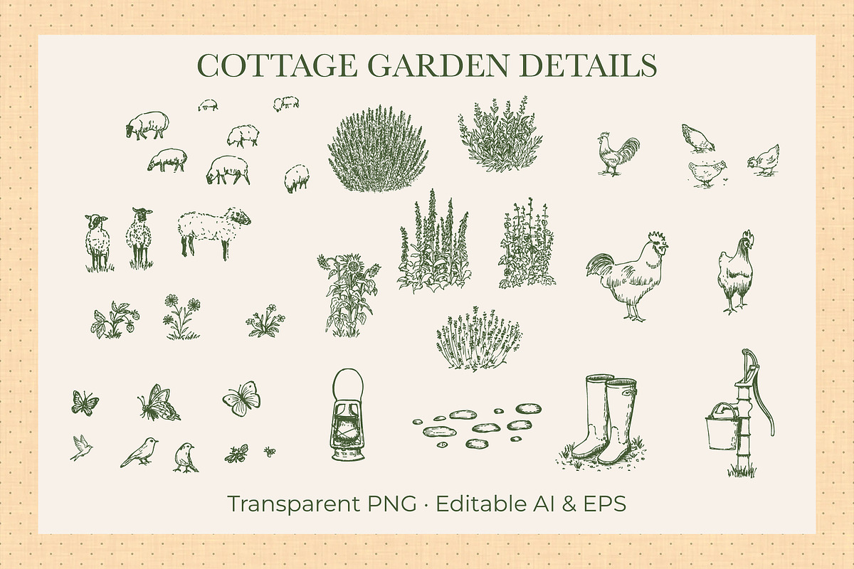 English Cottage Garden Patterns, a Pattern Graphic by Everilda (Photo 6 of 9)