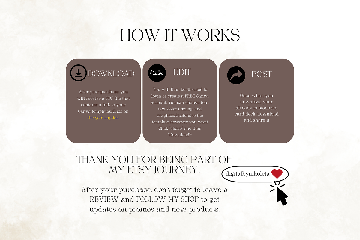 Affirmation Card Deck Canva Template, a Templates & Theme by Digital By Nikoleta (Photo 10 of 10)
