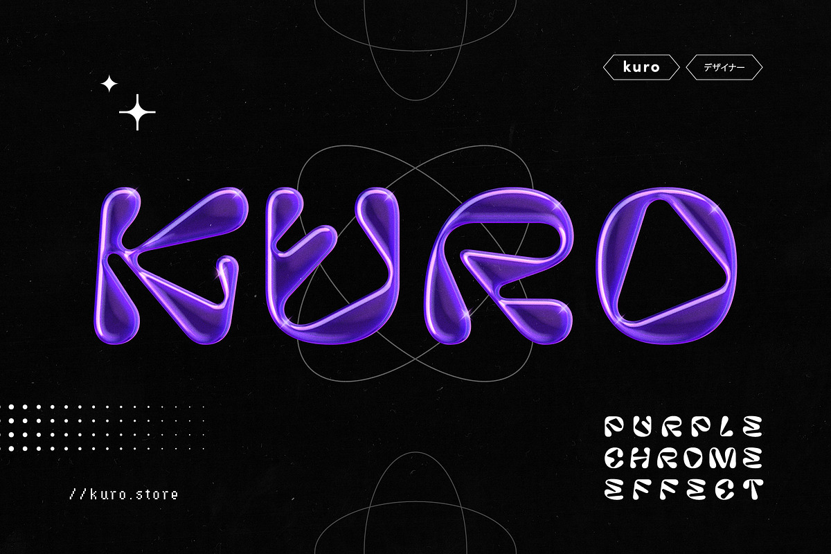 Purple Chrome Effect Bundle, a Layer Style Add-On by kuro (Photo 1 of 6)