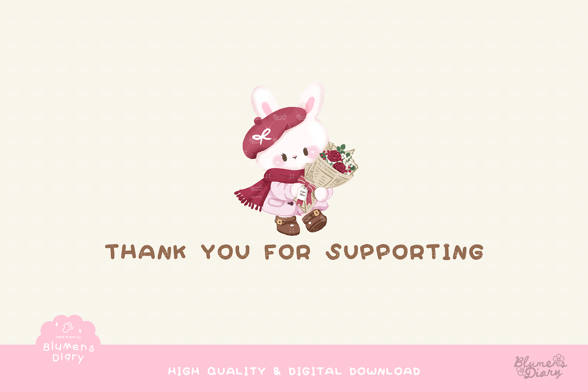 French Paris Christmas Bunny Clipart, an Animal Illustration by Blumensdiary (Photo 6 of 6)