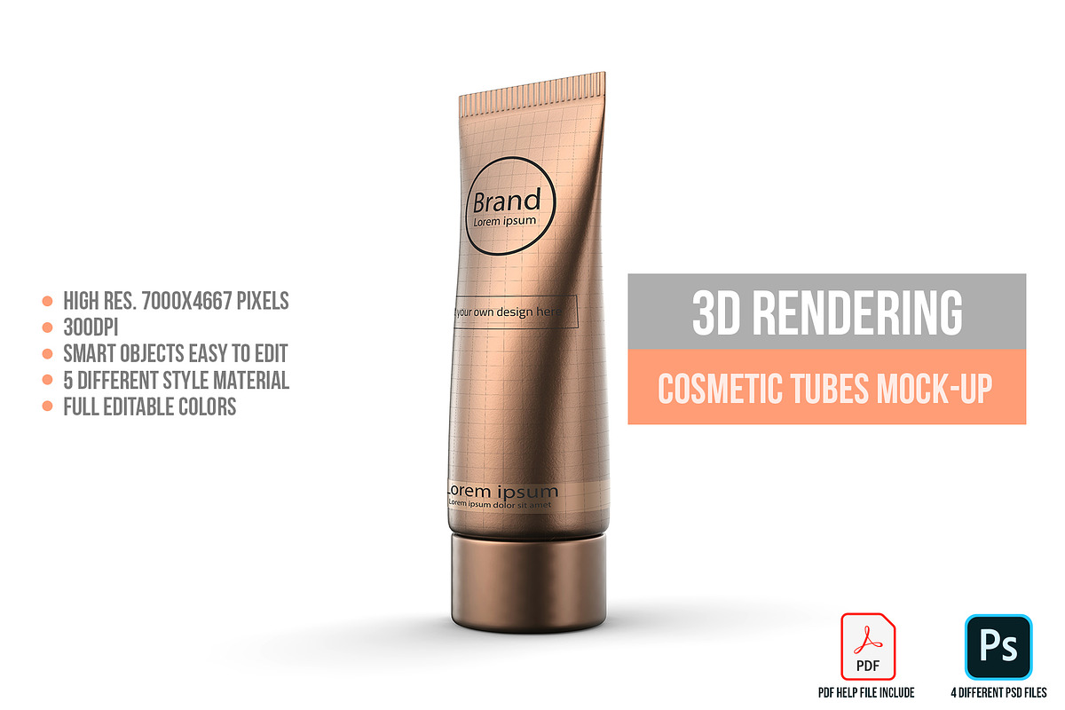 3D Rendering Cosmetic Tubes Mock-up, a Packaging Mockup by graystudio (Photo 38 of 50)
