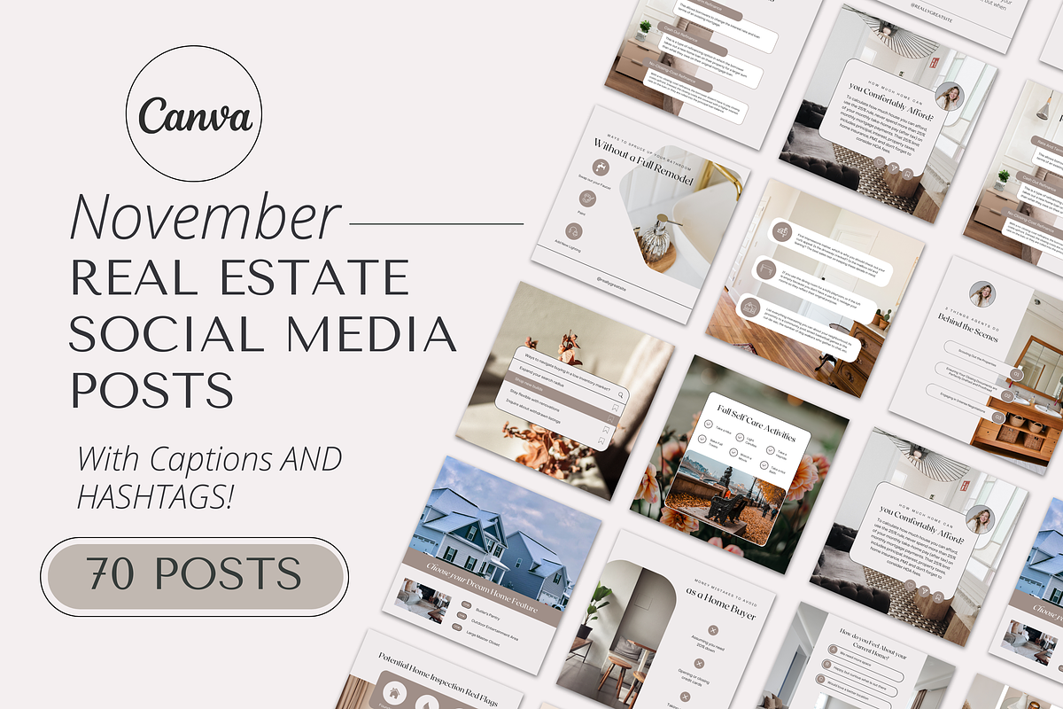 November Real Estate Instagram Posts, a Social Media Template by Marketing Templates Co. (Photo 1 of 9)