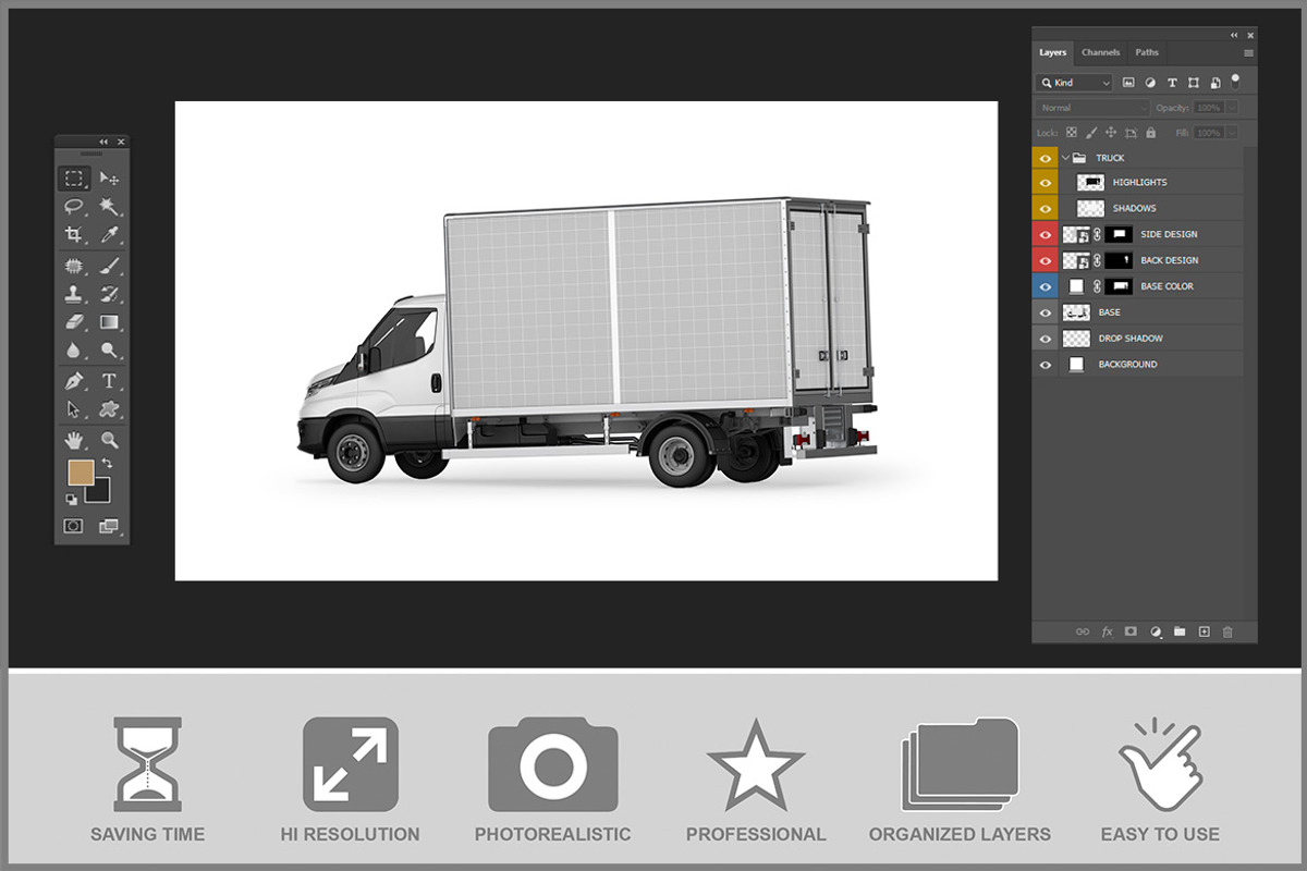 Truck Mockup PSD, an Advertising Mockup by Bruno's Shop (Photo 3 of 5)