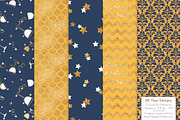 Navy & Lemon Gold Foil Digital Paper, a Pattern Graphic by Amanda Ilkov (Thumbnail 4 of 4)