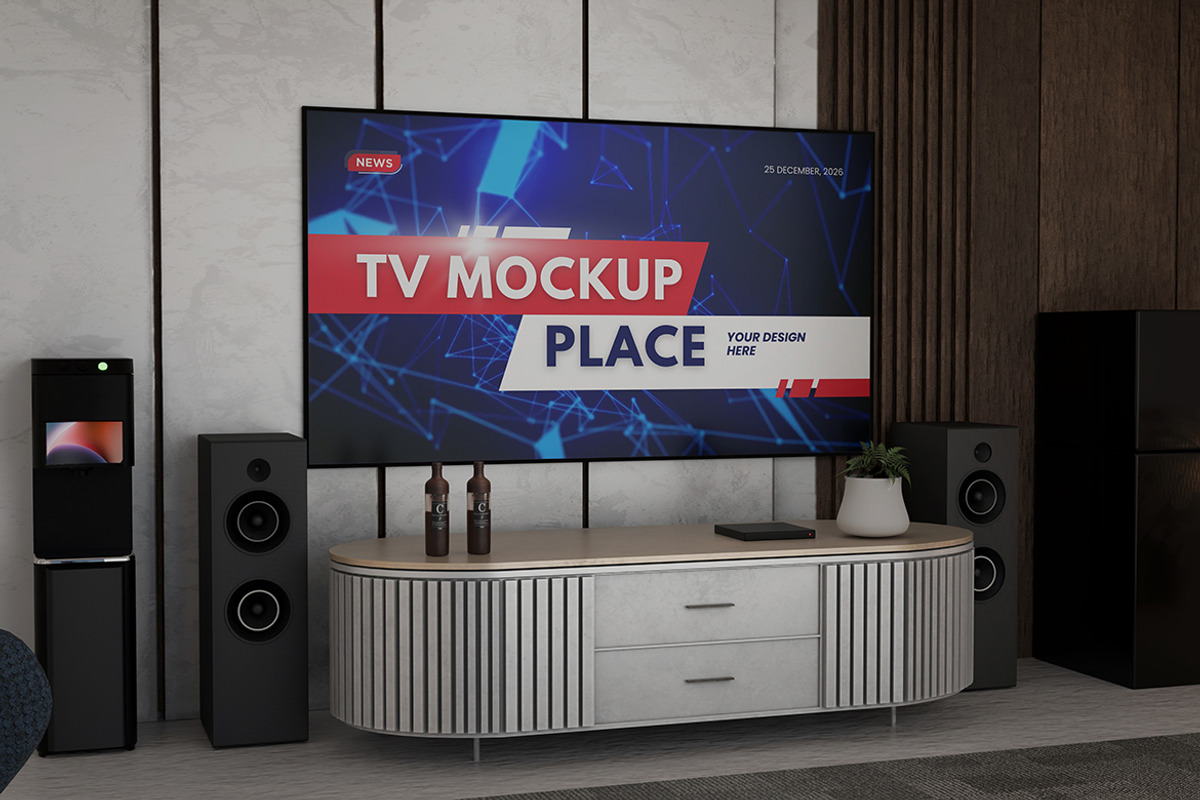 TV Screen Mockup, a Wearable Device Mockup by bimockup (Photo 4 of 6)