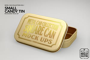 Small Candy Tin Packaging Mockup