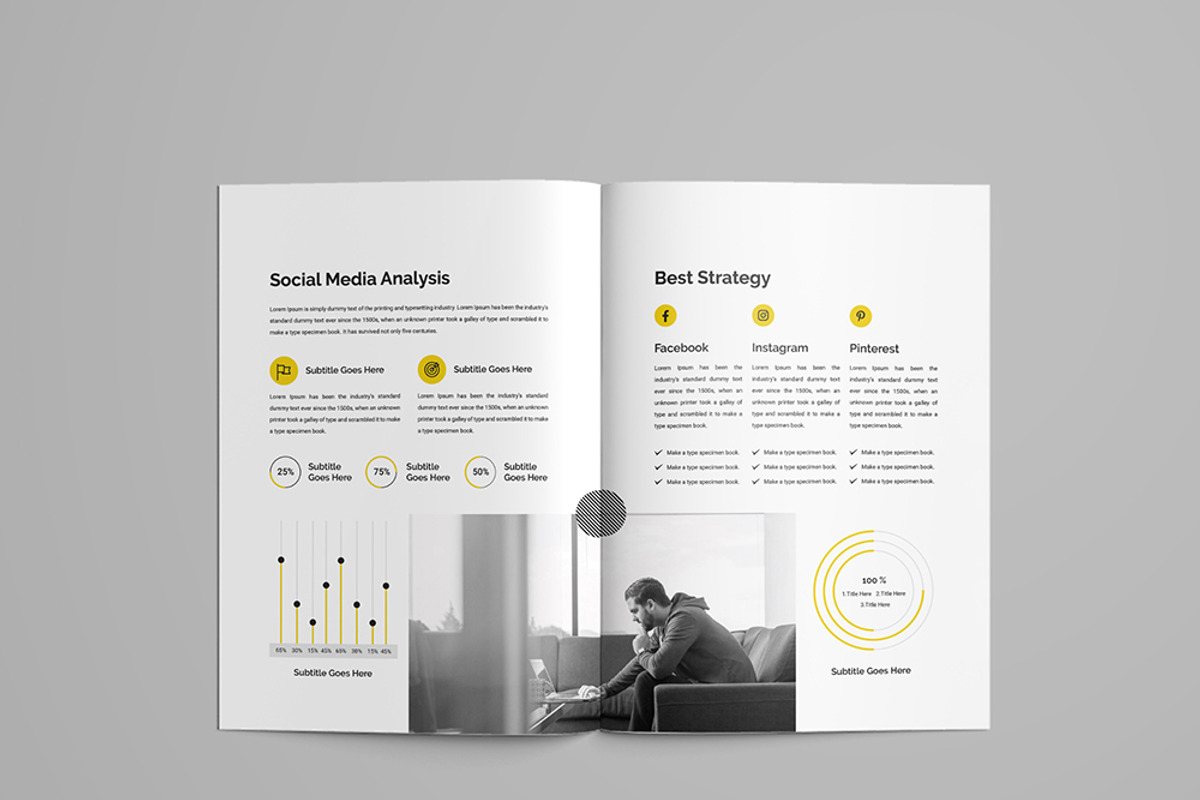 Clean Social Media Proposal Design, a Brochure Template by mijli (Photo 11 of 21)