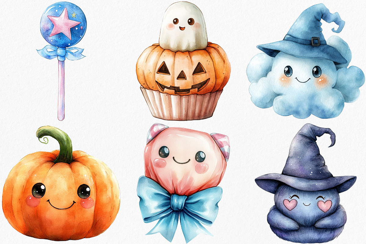 Kawaii Baby Halloween Clipart Bundle, an Illustration by Canvas Craft (Photo 2 of 8)