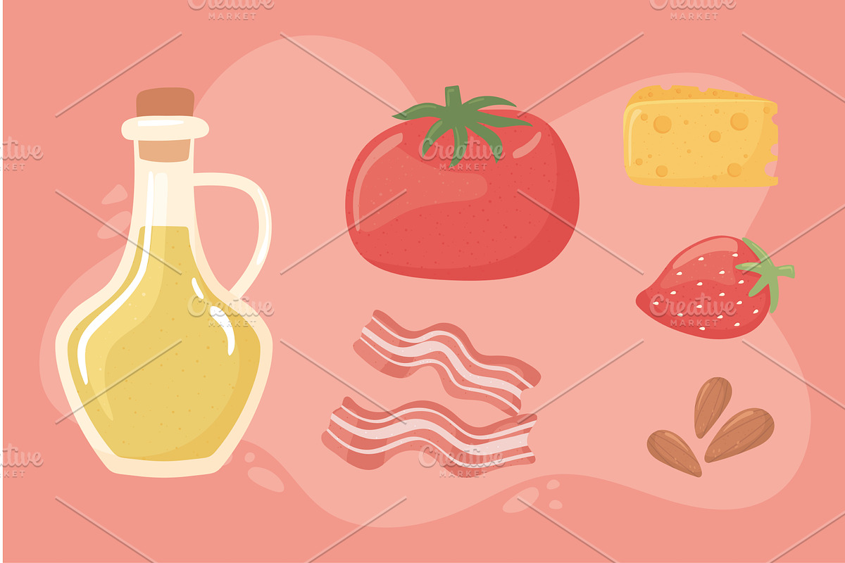 set food menu, a Food Illustration by studiogstock