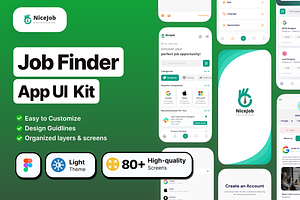 Nice Job - Job Finder App UI Kit, an UI Kit Template by piyush608