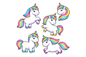 Set of unicorns., an Animal Illustration by incomible