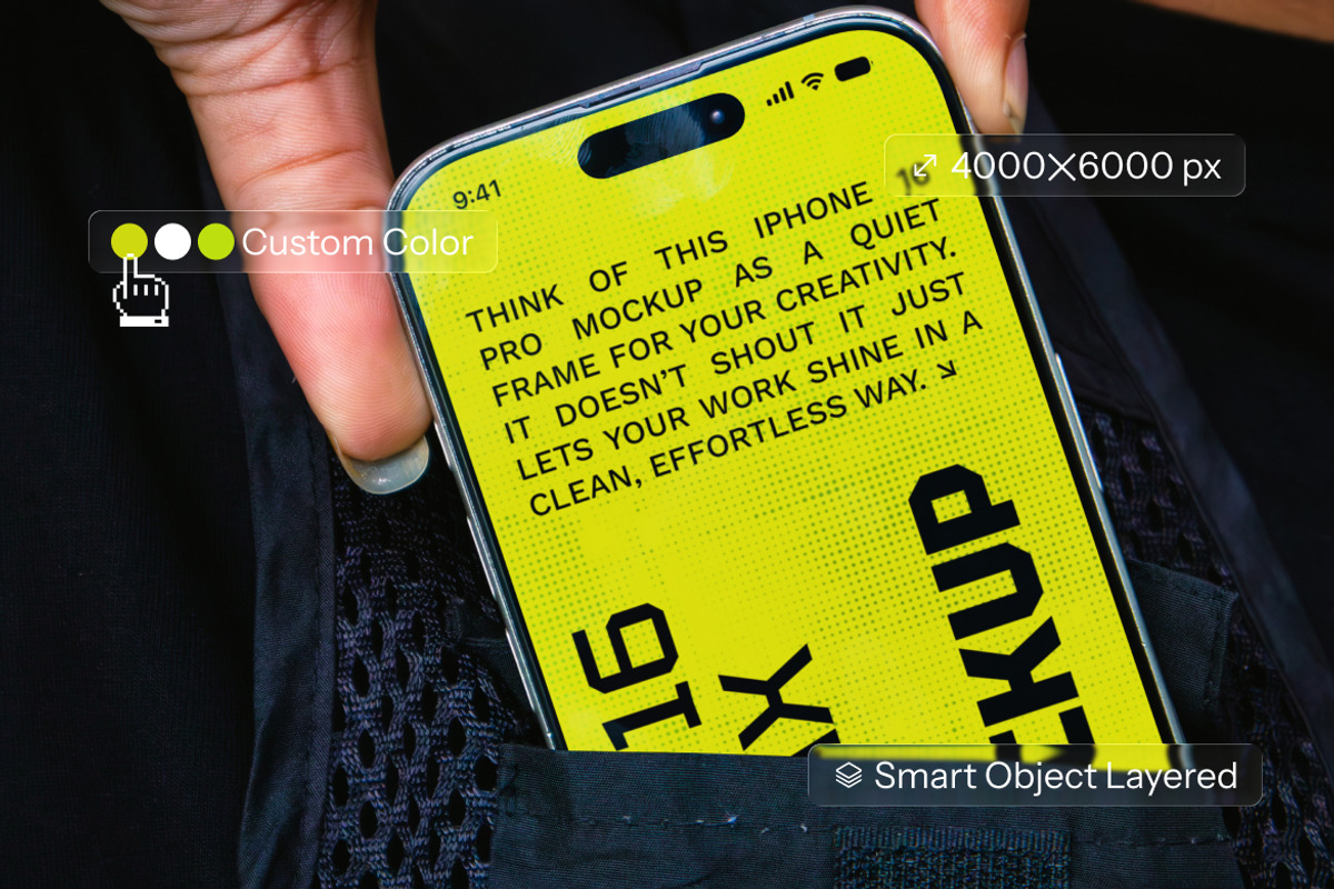Iphone 16 Pro Max Mockup, an iPhone Mockup by Simetrica Labs (Photo 3 of 3)