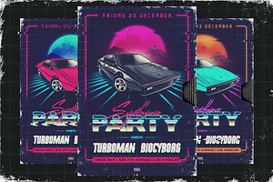 80s NewRetroWave flyers