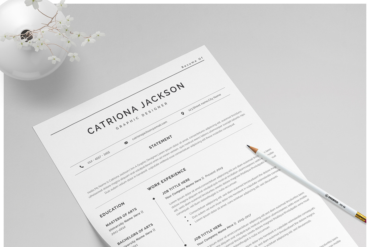 Resume Template / CV, a Resume Template by CreativeZoom (Photo 3 of 4)
