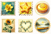 Yellow Summer Postage Stamp Clipart, an Illustration by OK Design (Thumbnail 3 of 4)