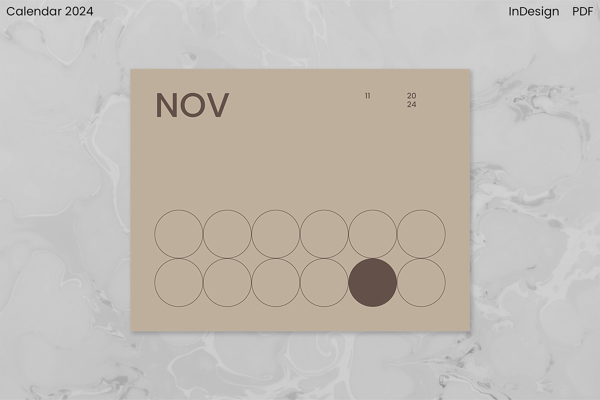 Minimalist Calendar 2024 (InDesign), an Object Graphic by Kessens (Photo 24 of 28)