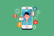 Telemedicine Graphic Elements, a Healthcare Illustration by Masha Tace (Thumbnail 3 of 4)