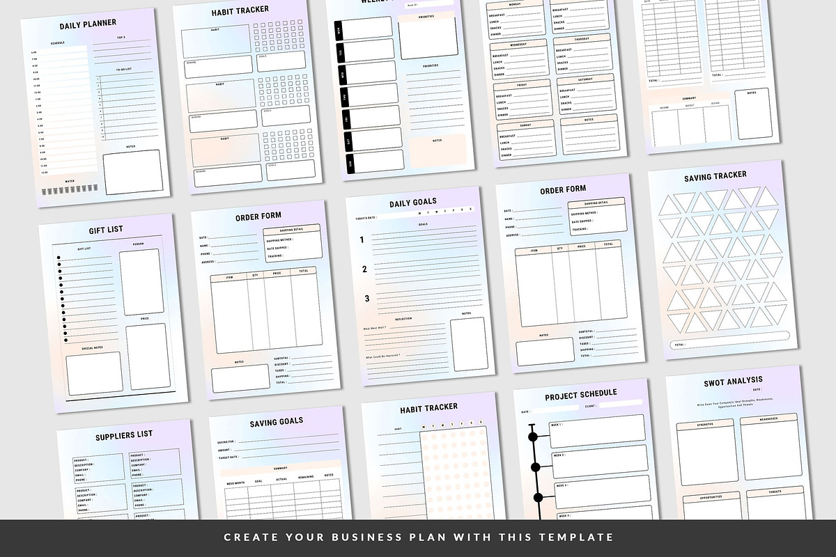 Business planner bundle Pack Canva, a Stationery Template by LaxmiOwl (Photo 2 of 7)