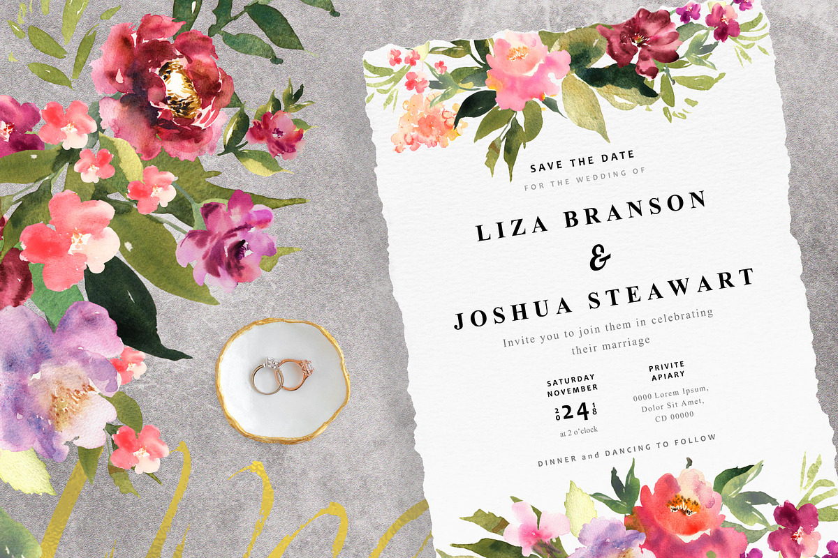 Watercolor flowers. Floral elements, a Decorative Illustration by Julycolor (Photo 5 of 9)