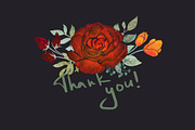Dark theme Monotype Flowers, a Decorative Illustration by AlenaO (Thumbnail 11 of 11)