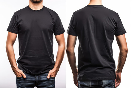 A Plain Black T-Shirt Worn by a Mode, a Photo by Tanuart