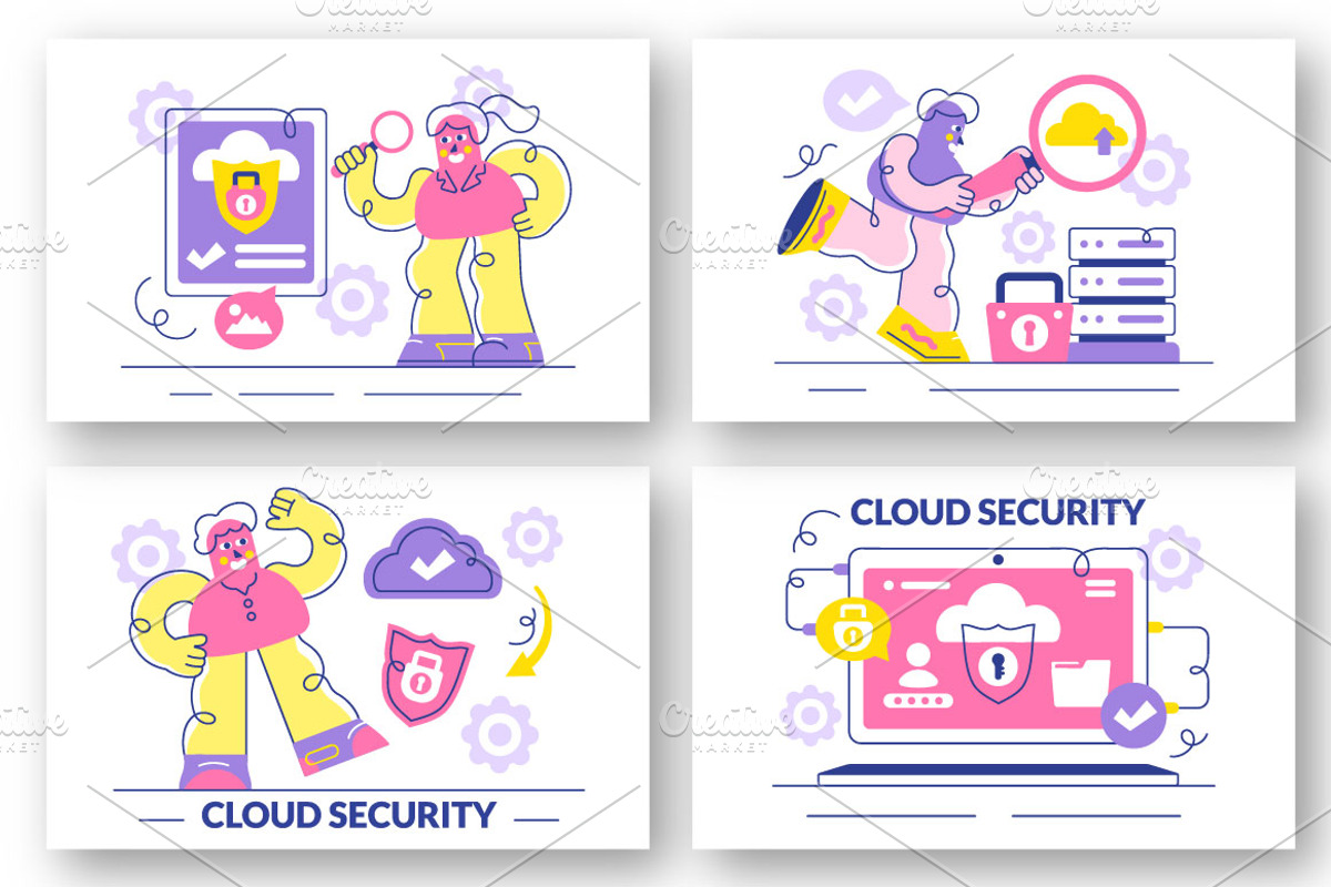 10 Cloud Security Illustration, a Technology Illustration by denayunebgt (Photo 2 of 4)