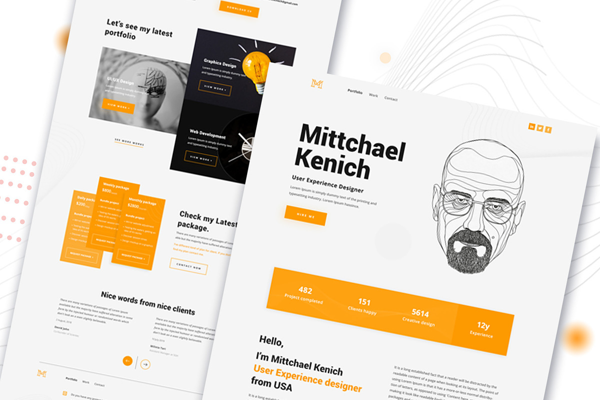 Personal Portfolio Template, a Landing Page Template by Sujun Baidyaa (Photo 1 of 3)