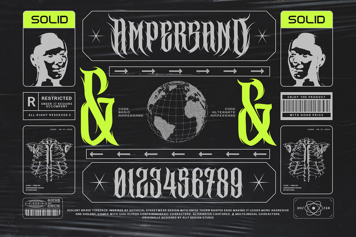 Violent Brave Brutalism Typeface, a Blackletter Font by alit design (Photo 21 of 22)