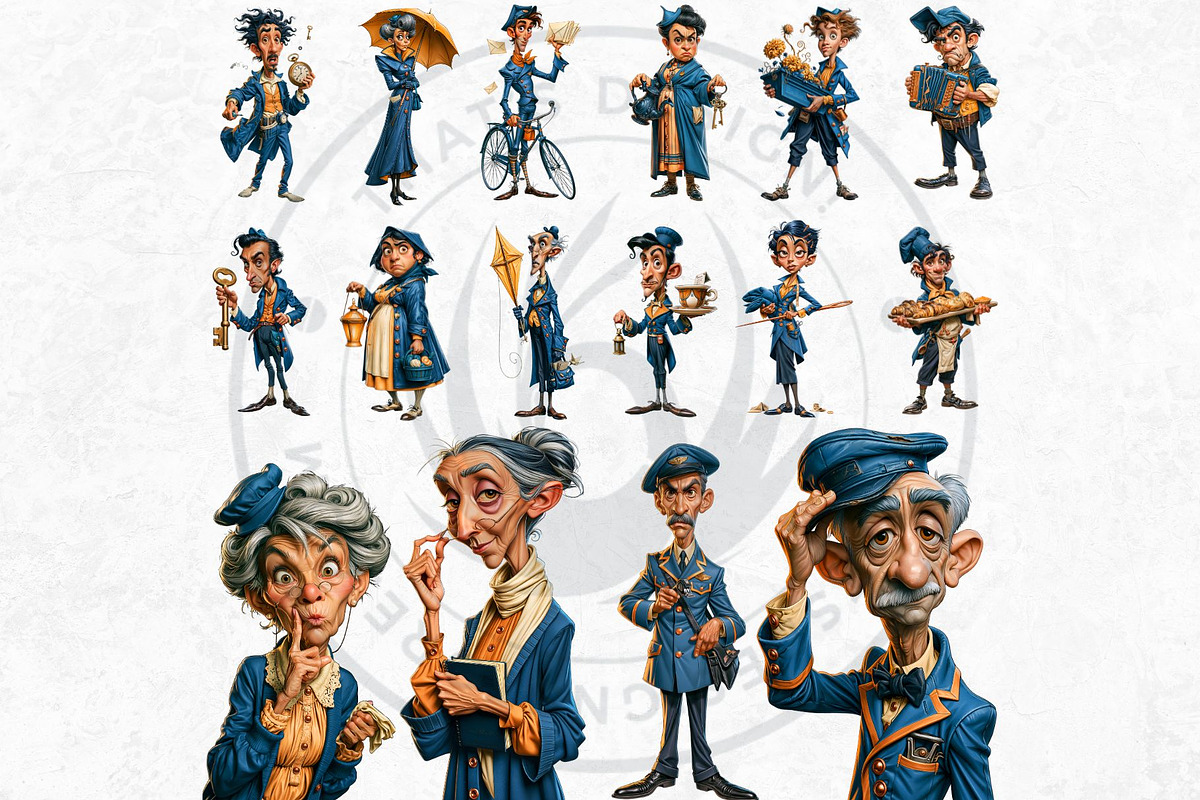 Teal Whimsy Borough Quirky Cliparts, a Person Illustration by ThatsDesignArt (Photo 5 of 10)