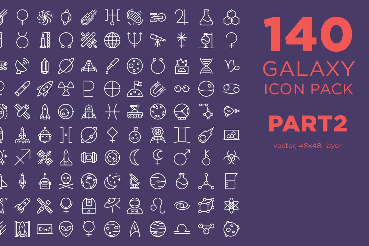 140 Galaxy Icon Pack PART 2 - $5, an Icon by The G! Design (Photo 1 of 2)