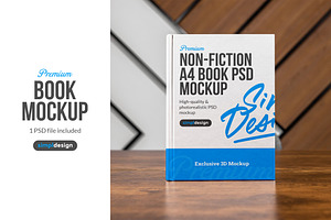 Book Mockup Hardcover Standing Desk, a Books & Magazine Mockup by SimplDesign