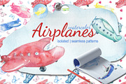 Airplanes watercolor set, a Graphic by DollyPotterson (Thumbnail 1 of 6)