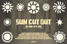 Sun Cut Out Vector Pack by  in Icons