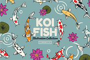 Koi Fish Japanese Carp Illustration, an Illustration by ARQAM Studio (Thumbnail 1 of 10)