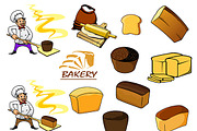Bakery icons in cartoon style, a Solid Icon by Vector Tradition (Thumbnail 1 of 3)