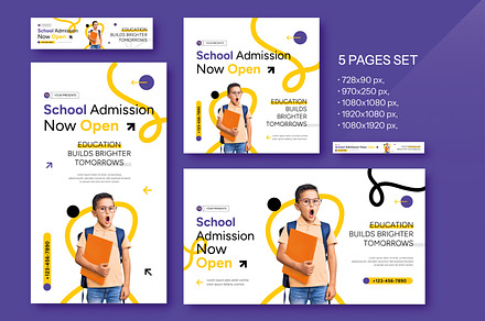Education Web Banner Set Template, an UI Kit Template by MightyDesign