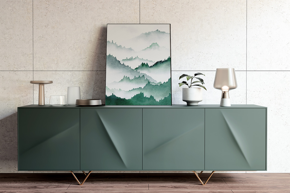 Watercolor mountains backgrounds, a Background Graphic by LeriaArt watercolor (Photo 5 of 5)