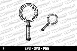 Illustration of magnifier in vintage, an Object Illustration by Vectorhight