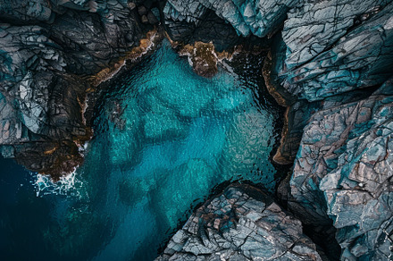 Clear turquoise waters create a stun, a Photo by Tanuart