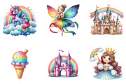 Rainbow Princess Watercolor Clipart, an Illustration by CreationArt (Thumbnail 5 of 7)