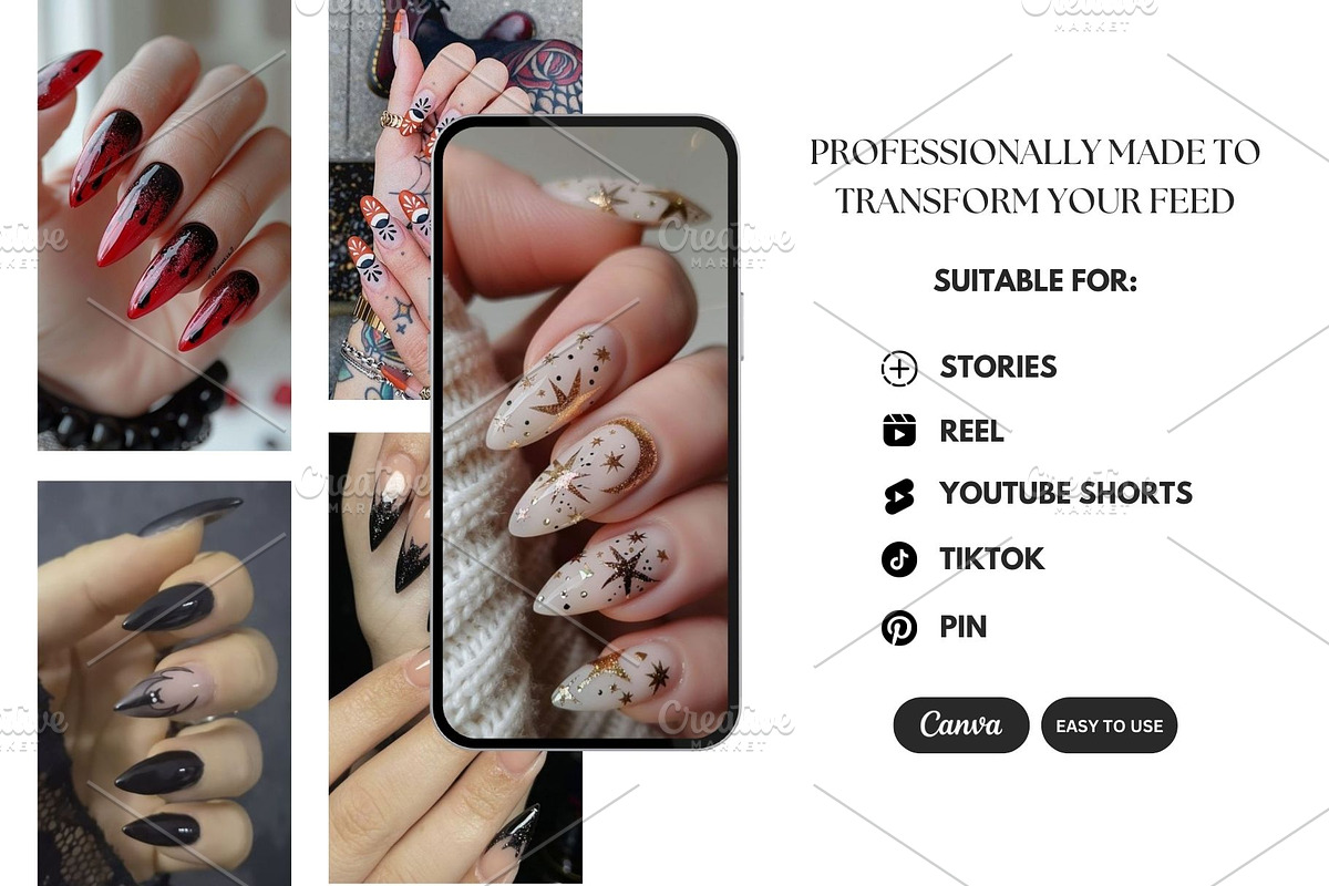 100 Best Trendy Halloween Nails 2026, a Social Media Template by Studioxhq (Photo 3 of 4)