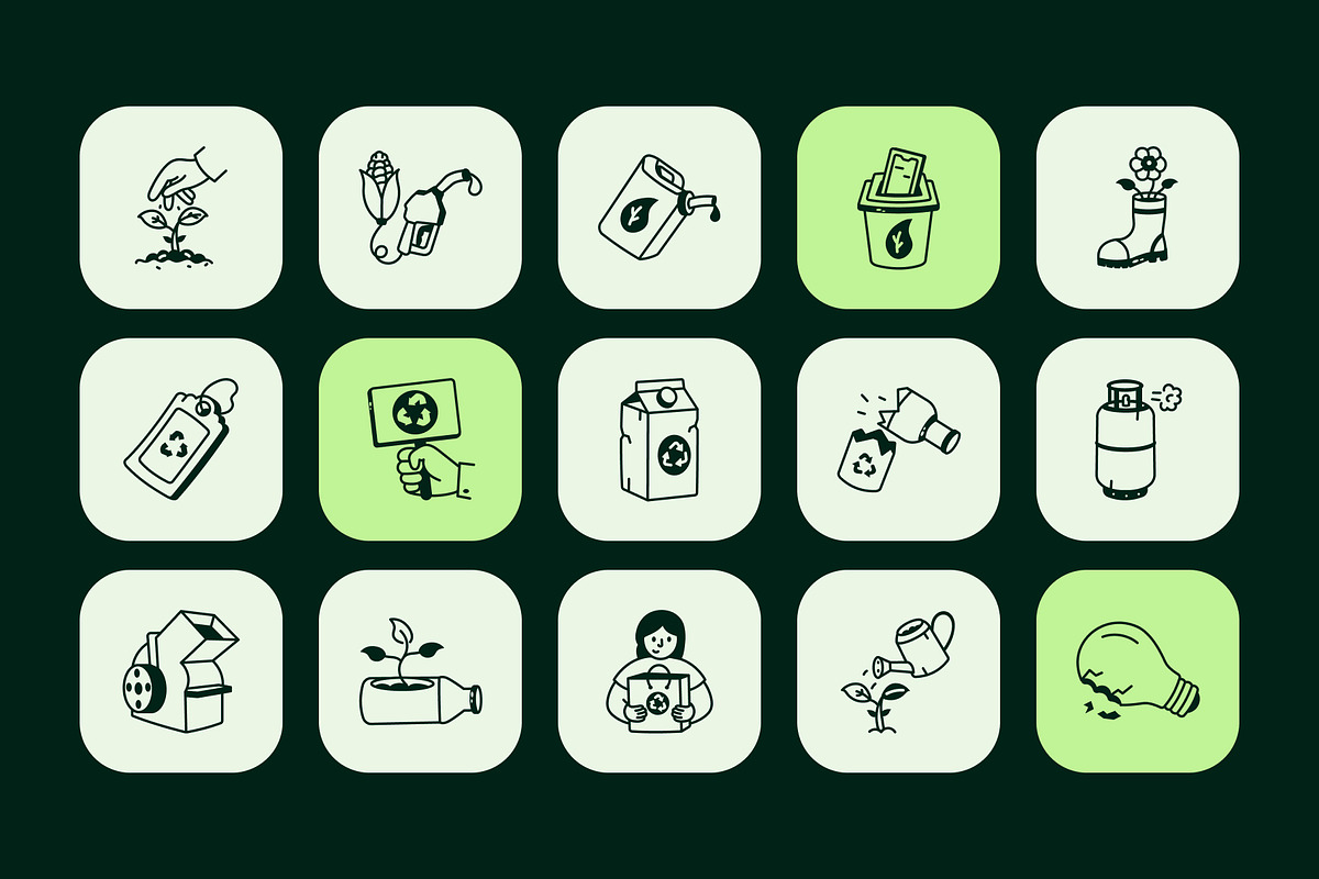 Animated Recycle Doodle Art Set, an Outline Icon by Vectors Market (Photo 4 of 5)
