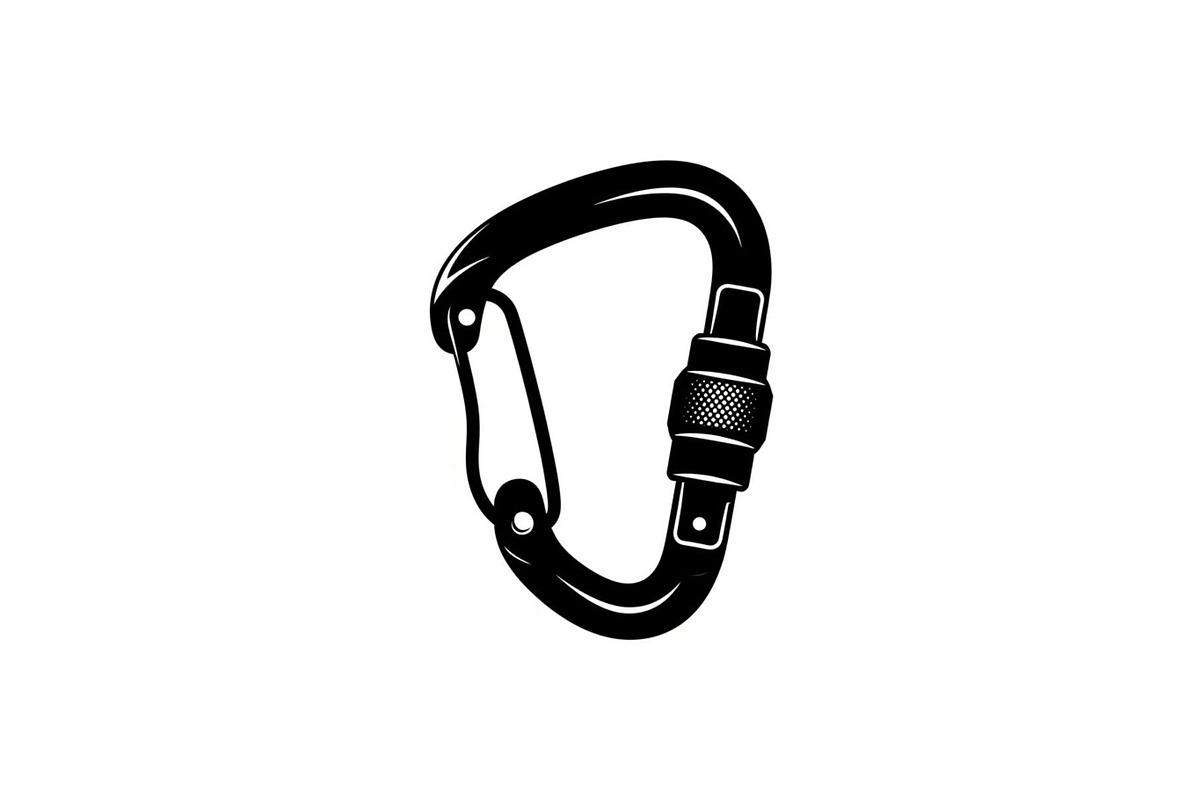 Climbing Carabiner Safety Silhouette, an Illustration by hafijul (Photo 4 of 14)