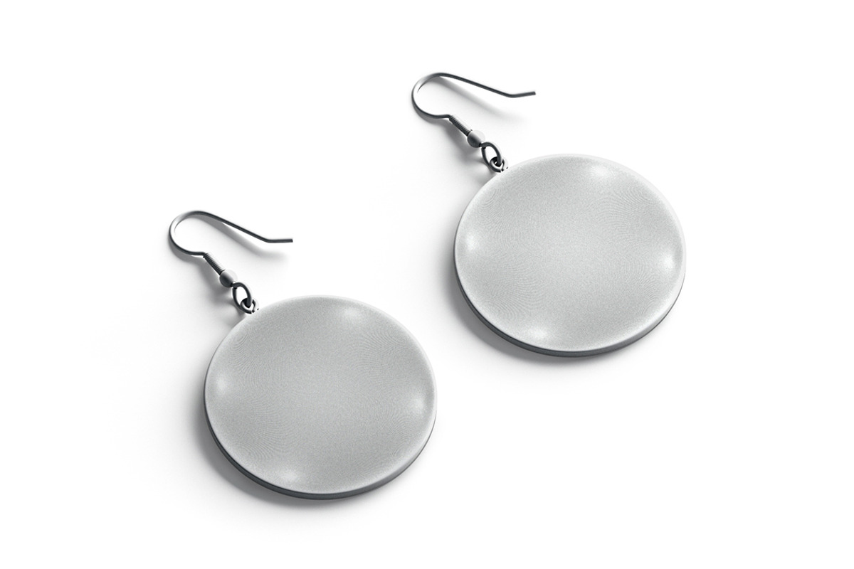 White Round Earring Pair 3D Model, an Object 3D Model by rebrandy (Photo 9 of 9)